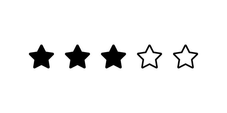black 5 star rating scale