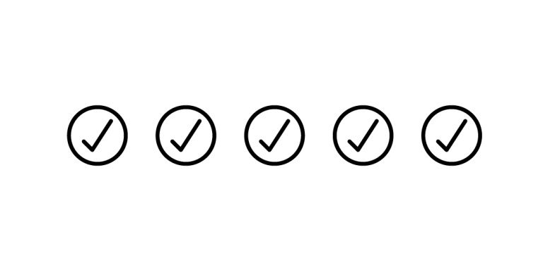 5 step rating scale checkmarks